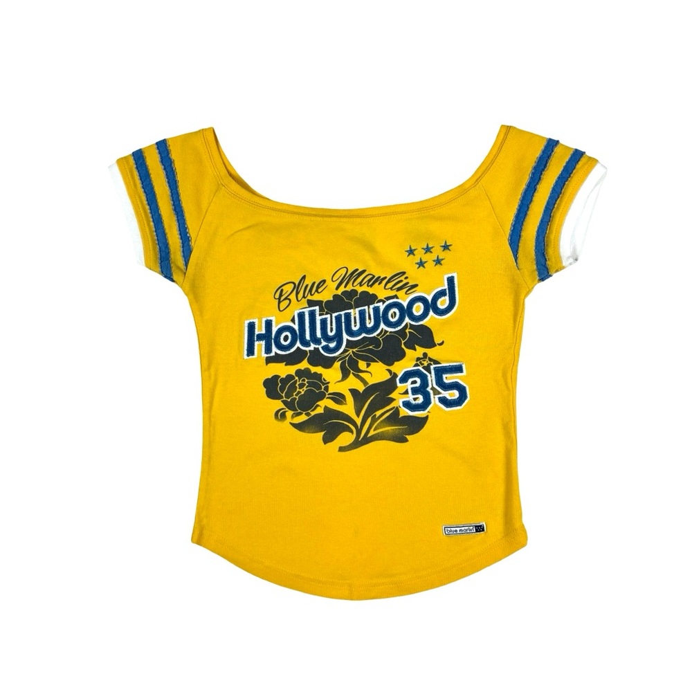 Blue Marlin Vintage Yellow Hollywood Top